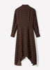 Woven Chiffon Asymmetric Hem Dress