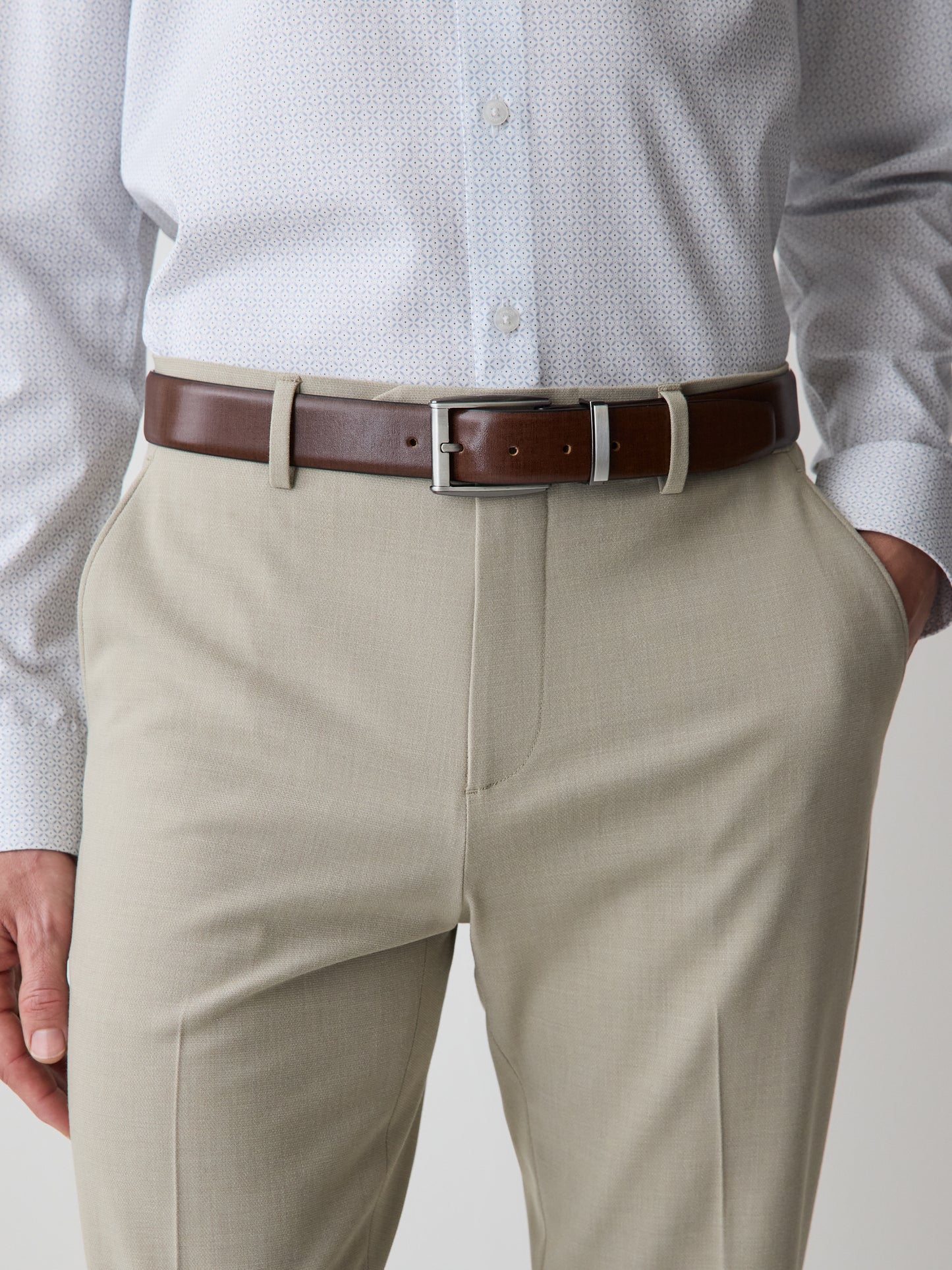 Textured Brown Leather Belt