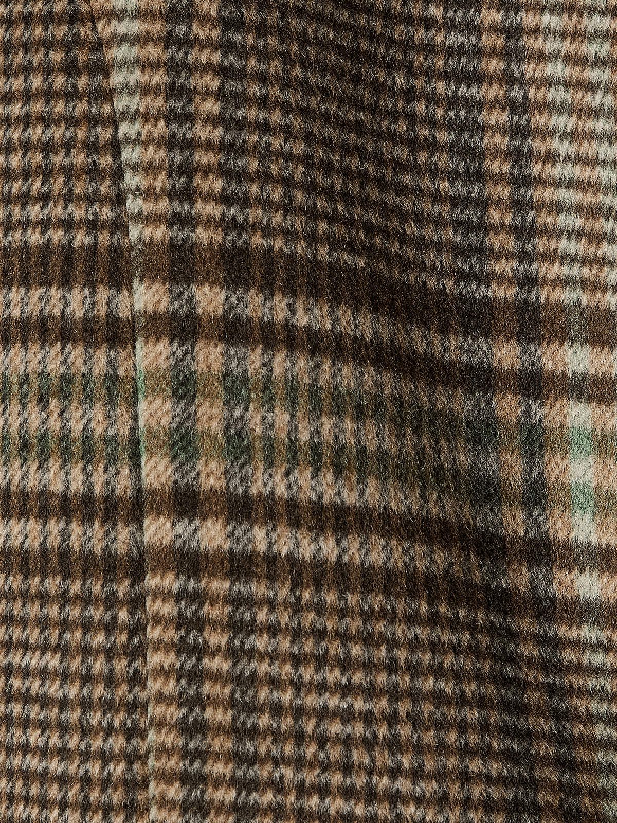 Woven Wool Blend Double-Breasted Long Coat