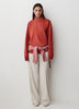 Long-Sleeve Half-Zip Mock-Neck Sweater