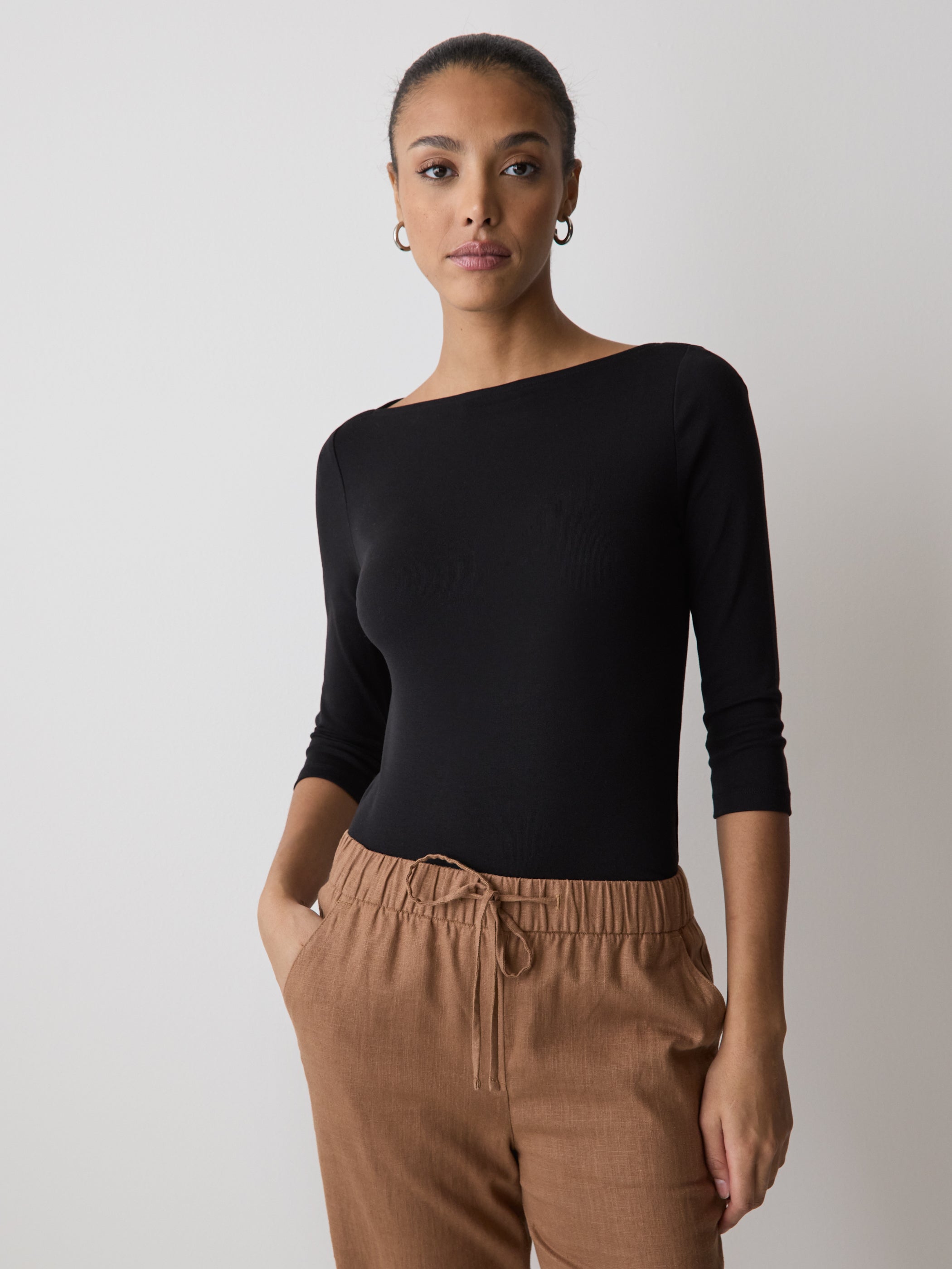 Haut à Manches 3/4 et Col Bateau 