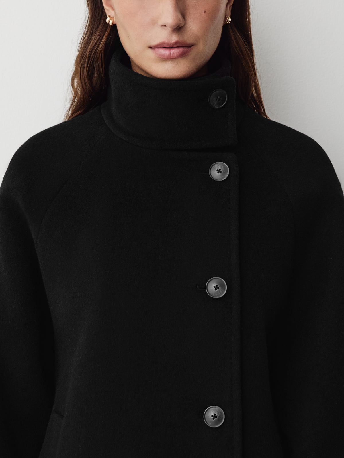 Woven Wool Blend Double Breasted Coat