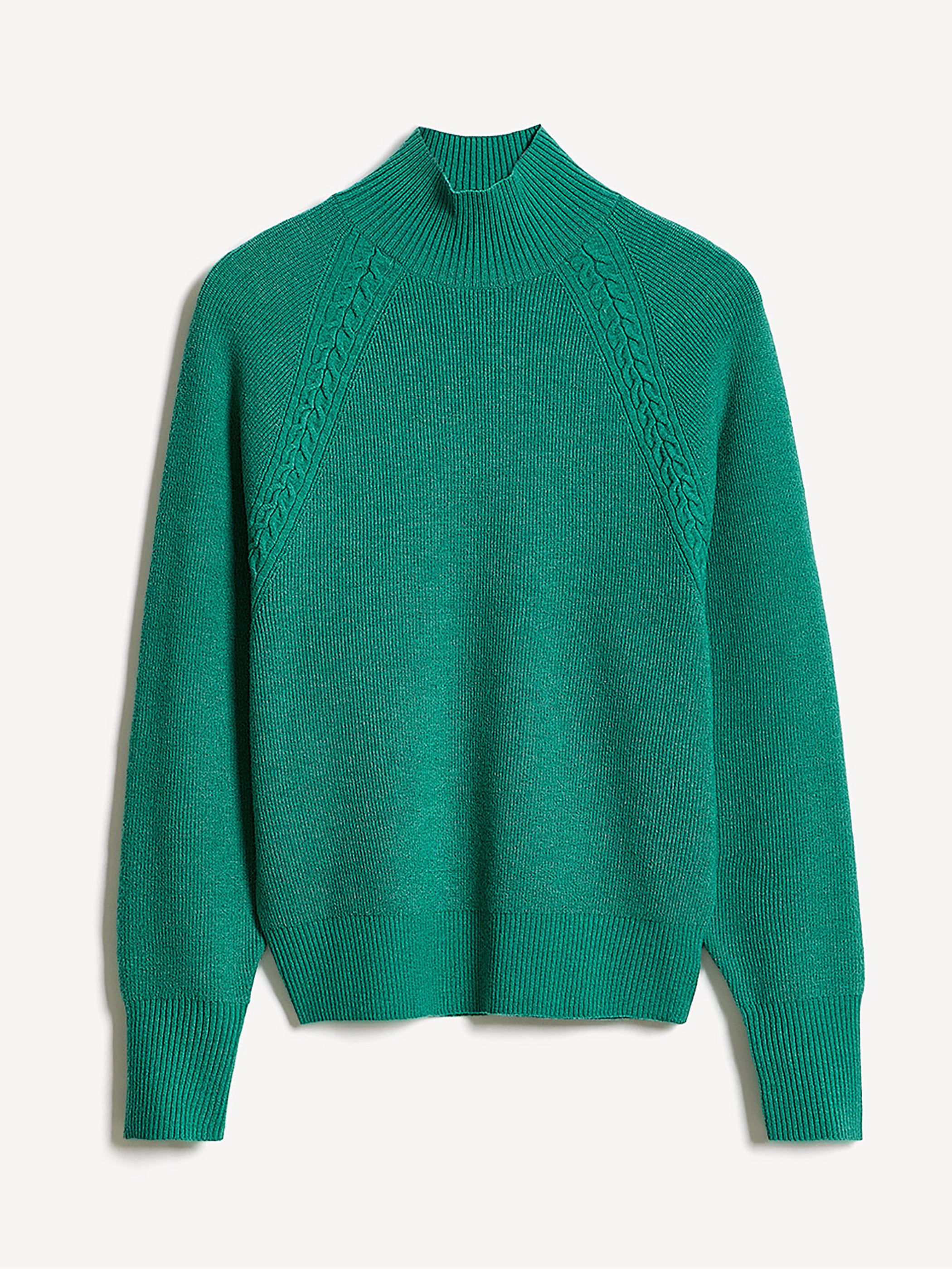 Pull Côtelé à Col Montant et Manches Longues