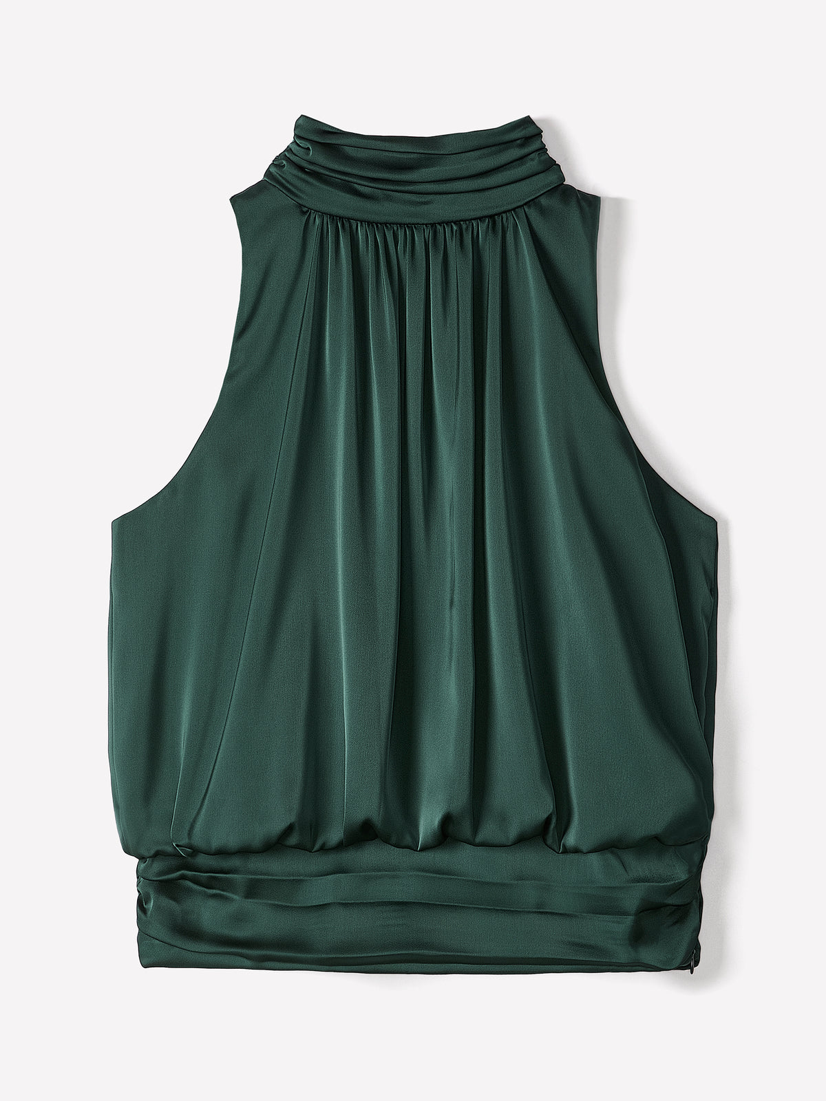 Satin Sleeveless Halter Blouse