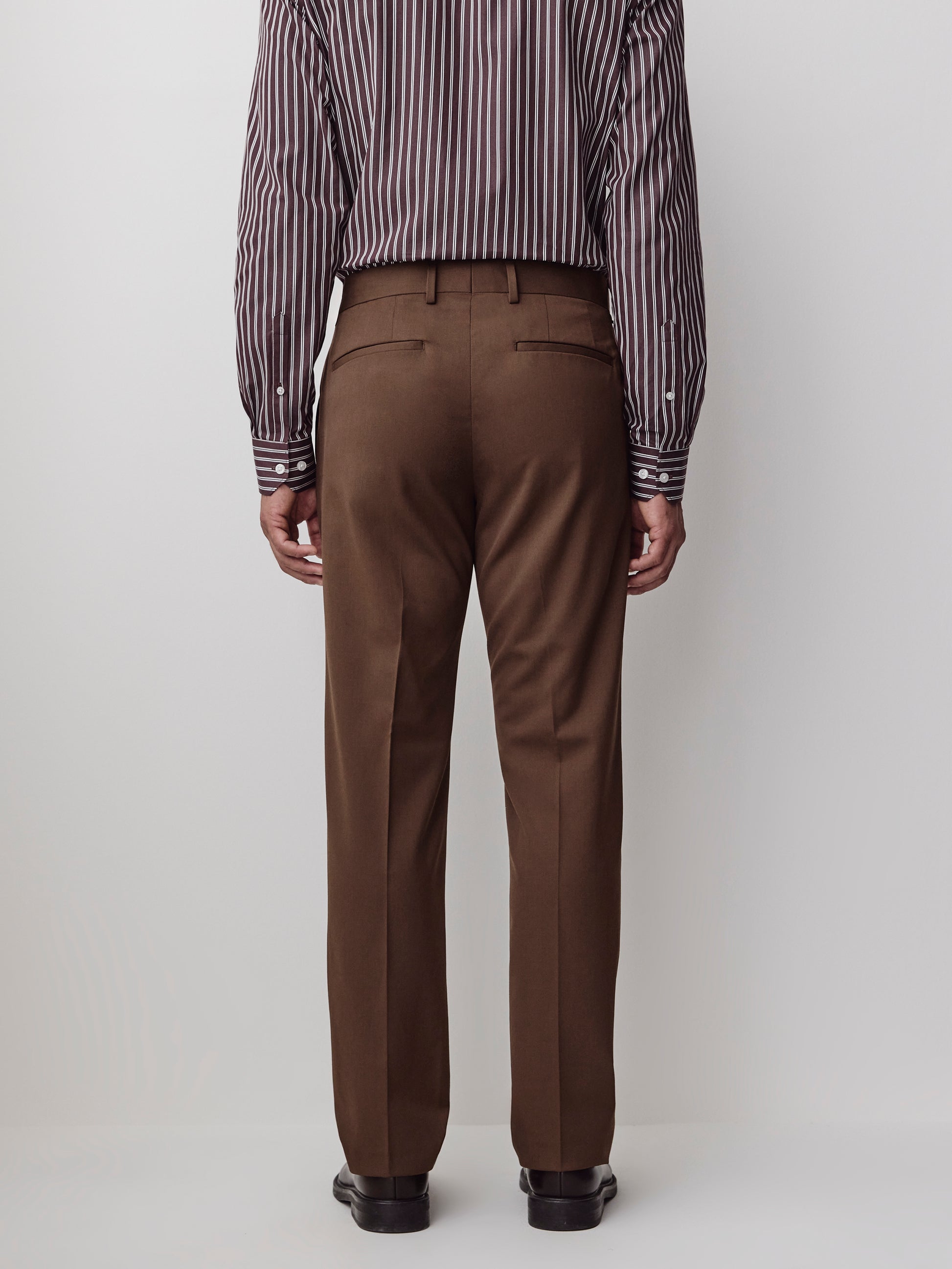 Tailored Wool Blend Mens Woven Pant Rust