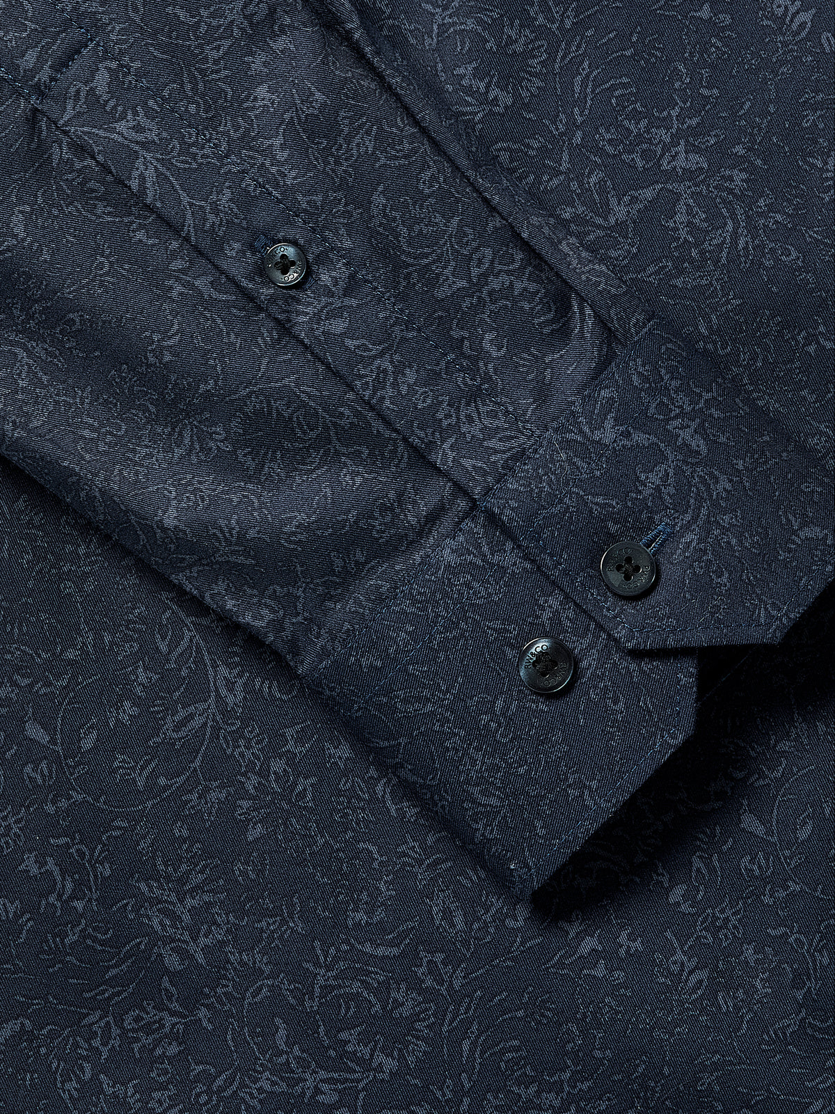 Slim-Fit Dress Shirt with Abstract Floral Pattern