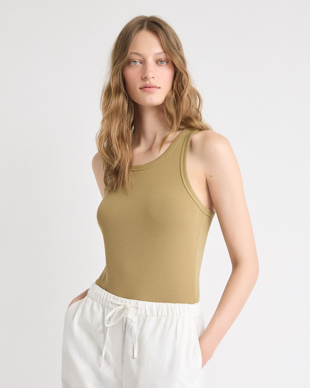 Camisole Ajustée à Col Rond et Dos Nageur