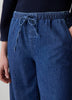 Wide-Leg Denim Pants with Elastic Waistband