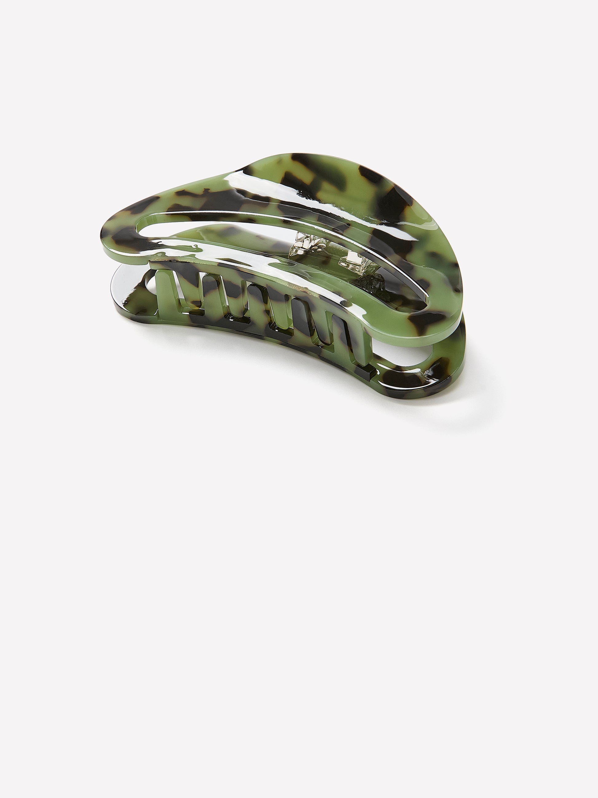 Hair Clip Plastic Green Tortoise Hair Gripper