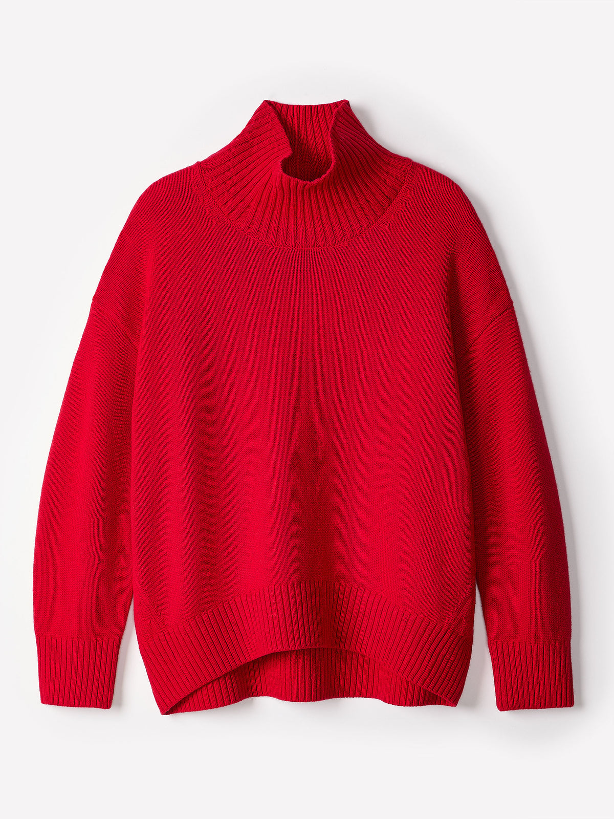 Long-Sleeve Mock-Neck Merino-Blend Sweater