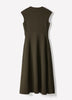Extended-Sleeve V-Neck Wrap Midi Dress