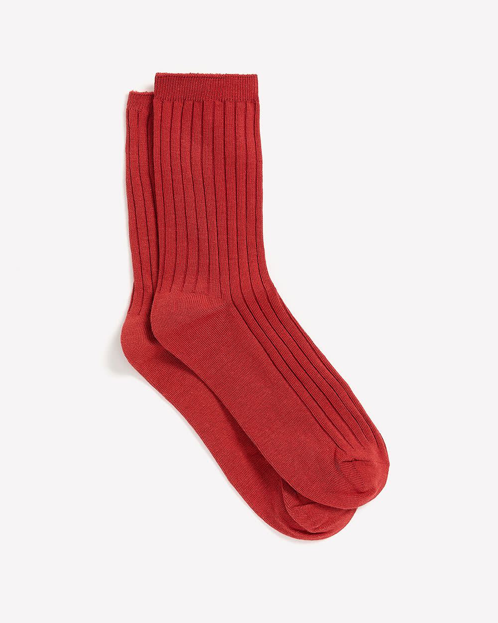 Ribbed Crew Socks
