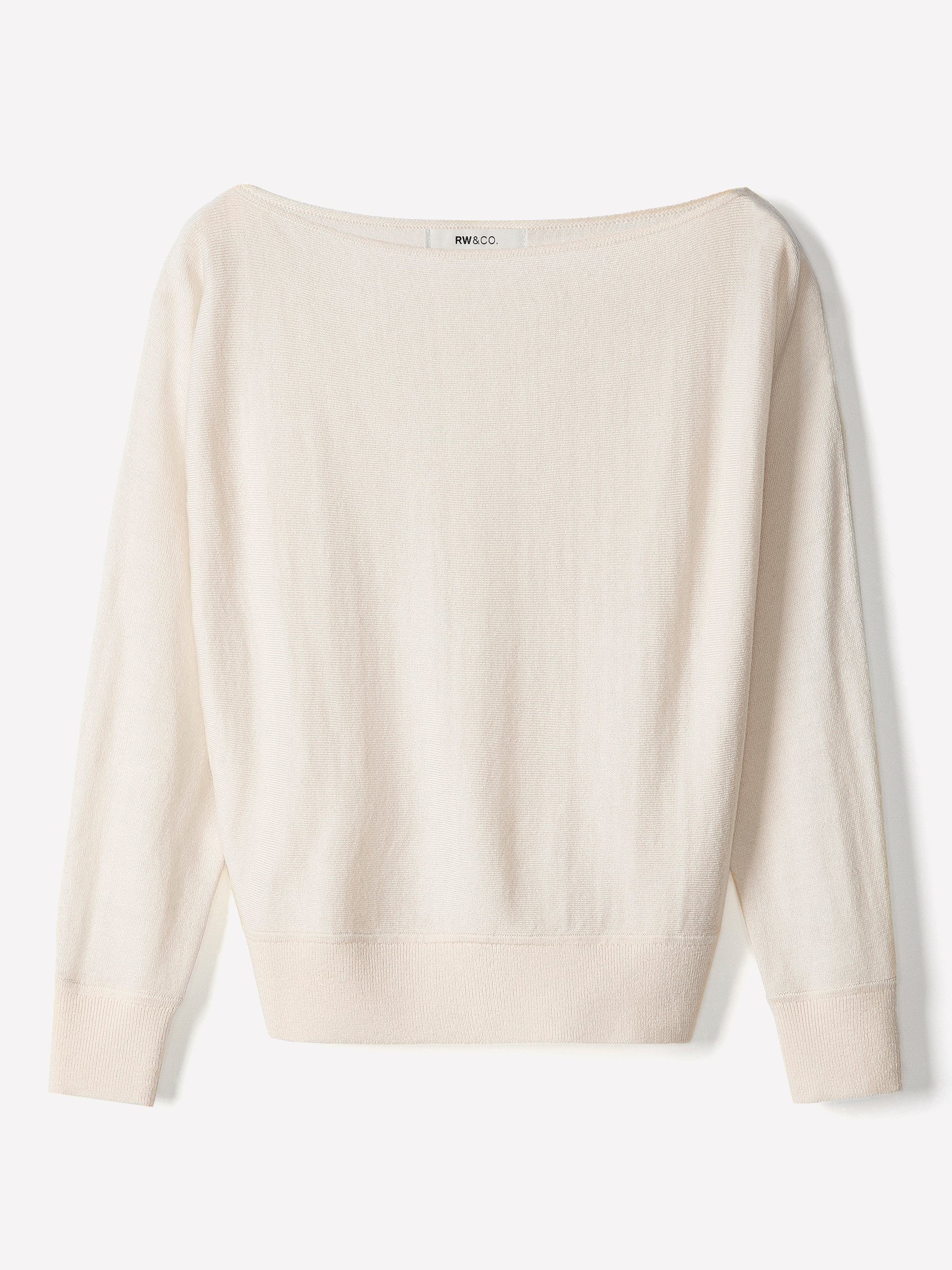 Off Shoulder Knit Sweater 100% Merino Wool