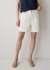 Woven Denim High Rise Mid Thigh Shorts