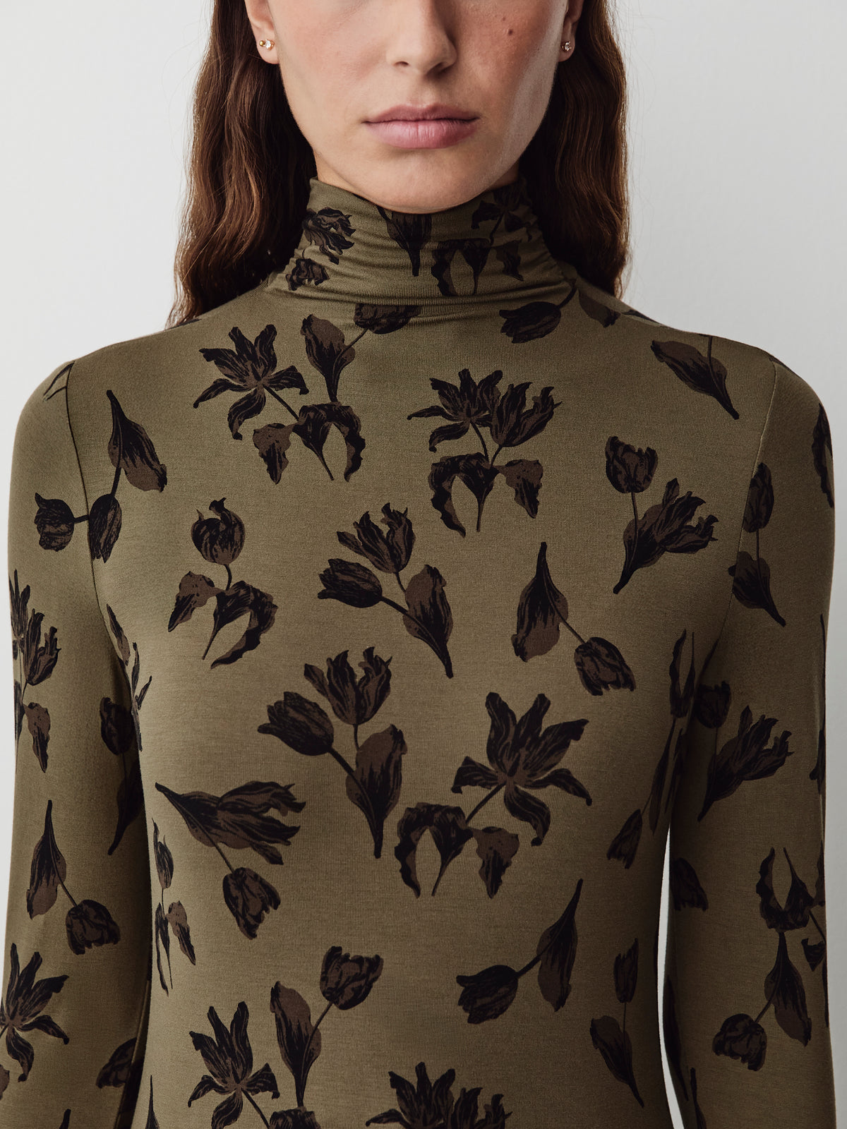 Long-Sleeve Mock-Neck Top