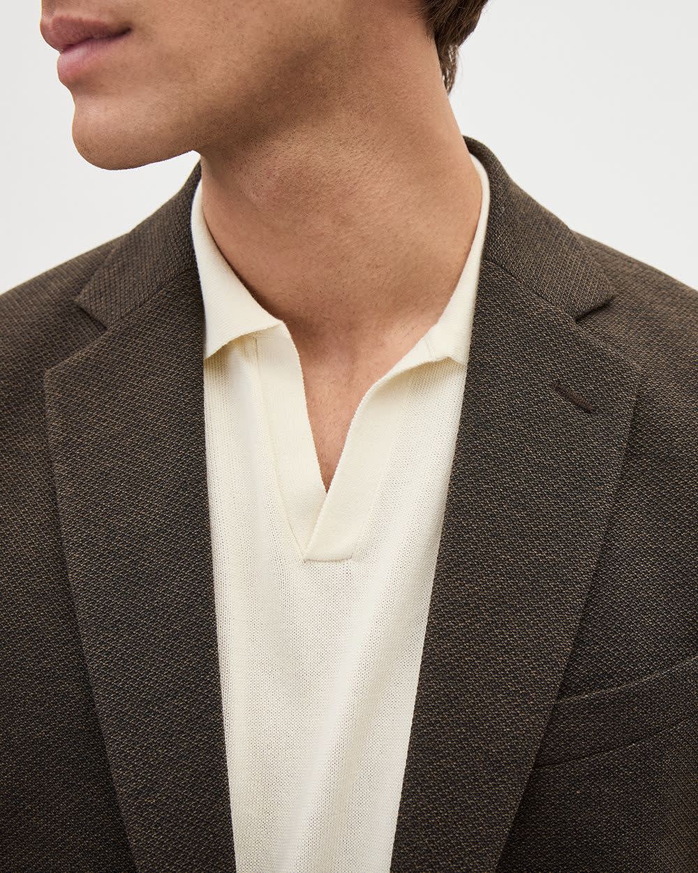 Slim Fit Textured Knit Blazer