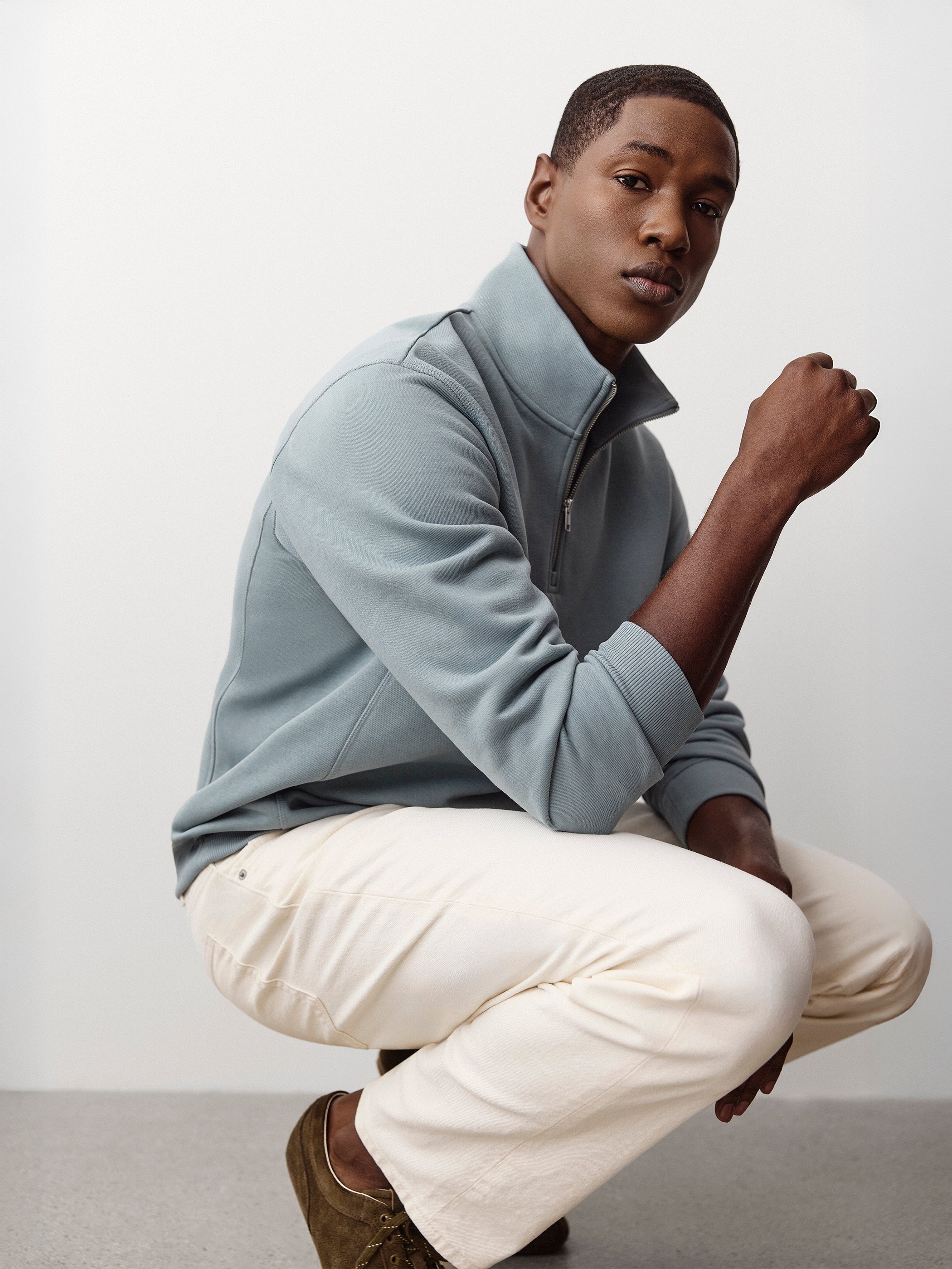 Long-Sleeve Half-Zip Mock-Neck Sweater | RW&CO.