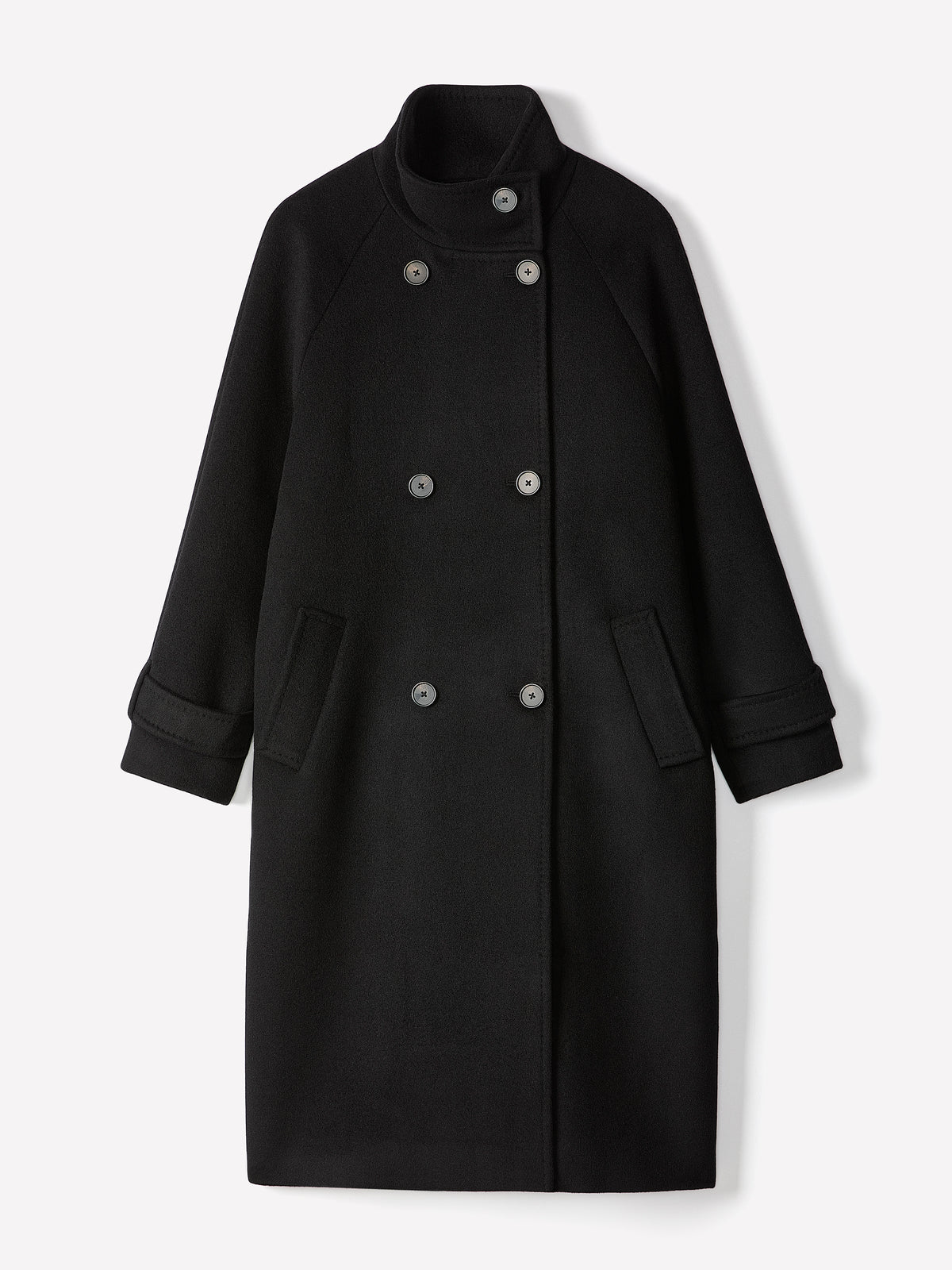 Classic Wool-Blend Double-Breasted Coat