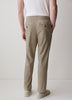 Linen-Blend Pants with Elastic Waistband and Drawstring