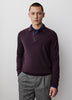 Merino Wool Knit Polo Sweater Long Sleeve