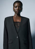 Relaxed-Fit Collarless Blazer