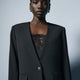 Relaxed-Fit Collarless Blazer