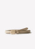Slim Leather Belt with Square Buckle