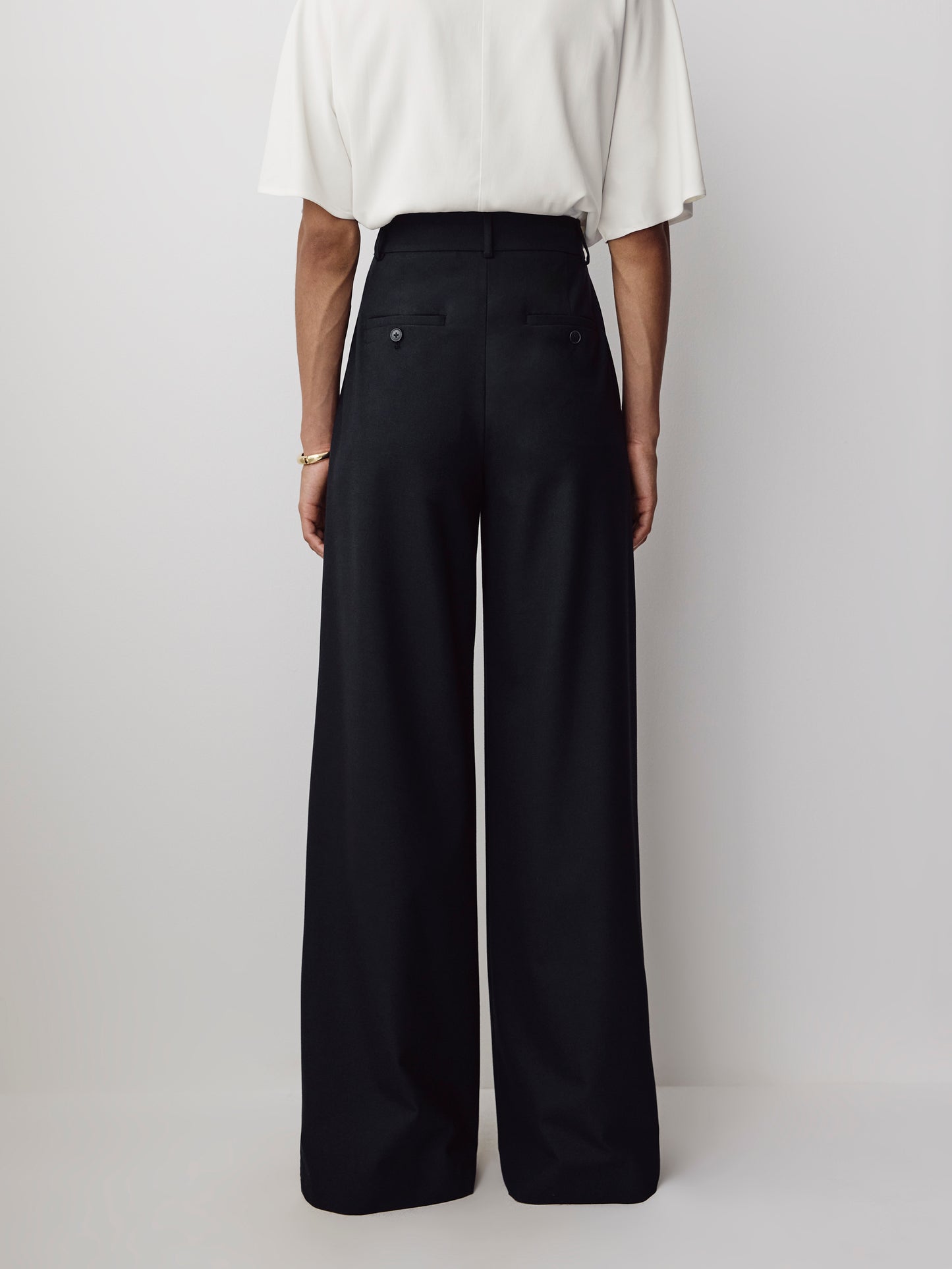 Ultra Wide Leg High Rise Stretch Woven Pant
