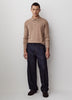 Merino Wool Knit Polo Sweater Long Sleeve
