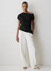 Off-Shoulder Knit Top in Silk Jersey