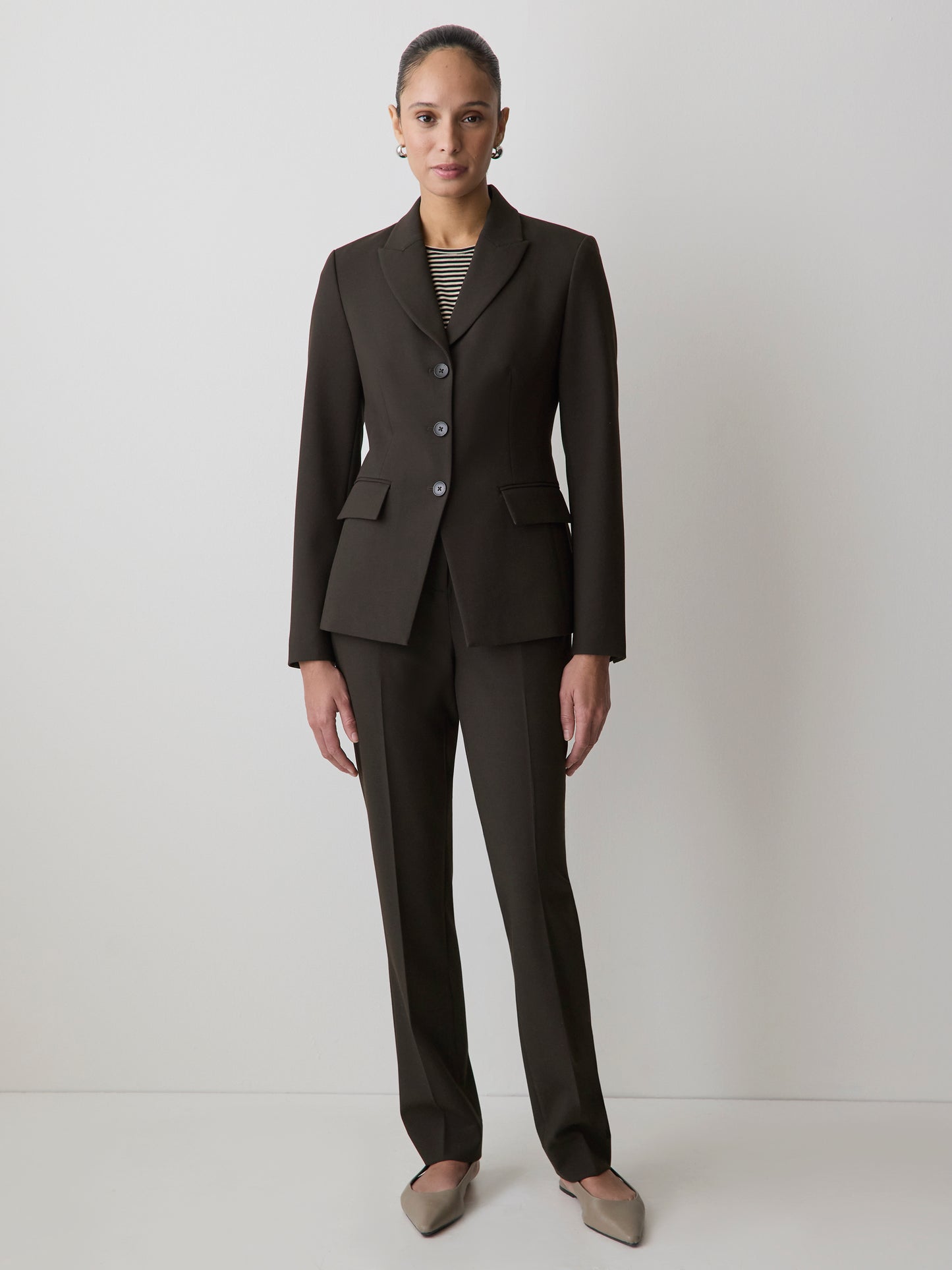 Veston Ajusté à Trois Boutons
