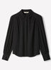 Silky Crepe Long-Sleeve Buttoned-Down Blouse