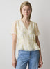 Sleeveless V-Neck Peplum Blouse