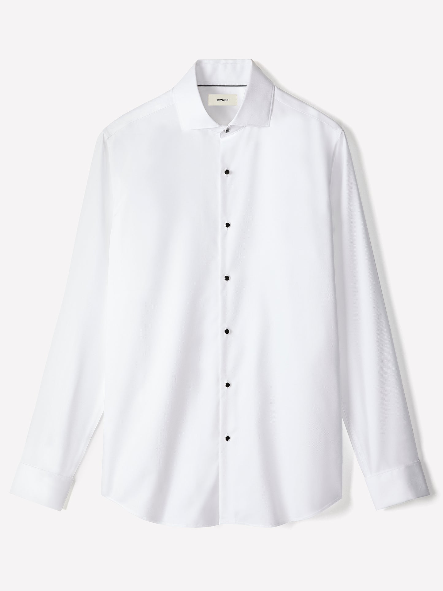 White Tailored Fit Tuxedo Shirt with French Cuffs