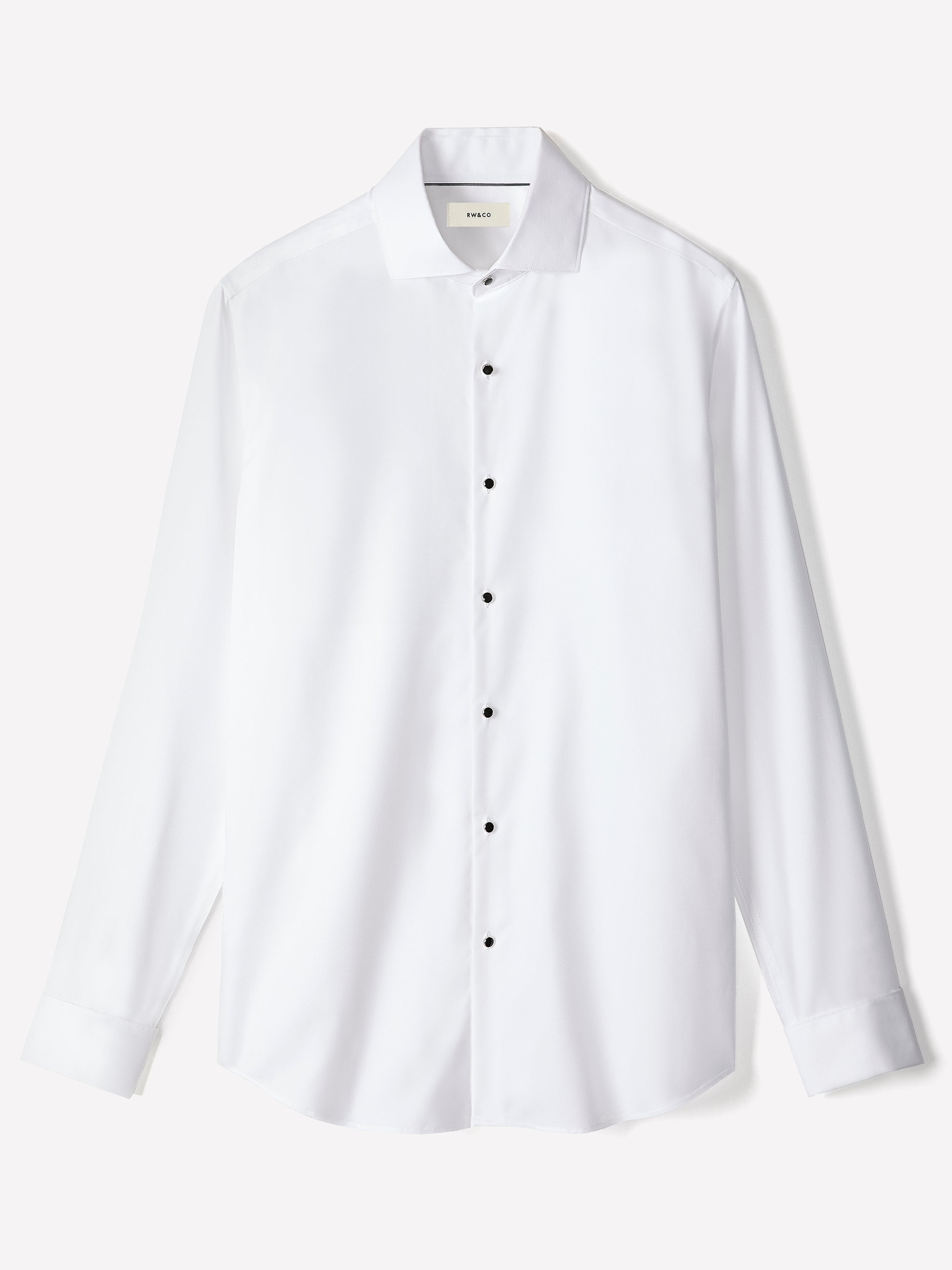 White Tailored Fit Tuxedo Shirt with French Cuffs