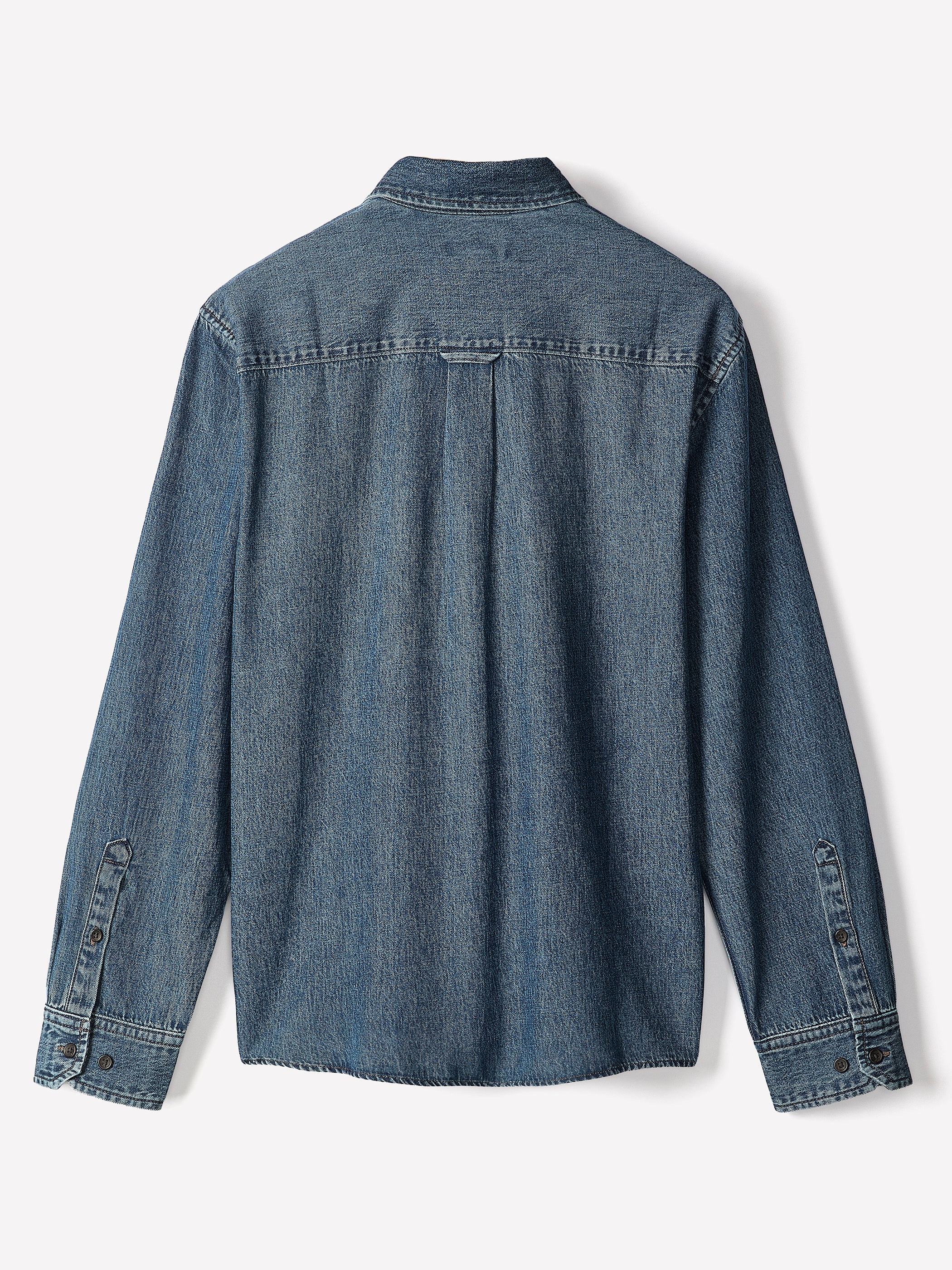Tailored Cotton Denim Shirt Long Sleeve