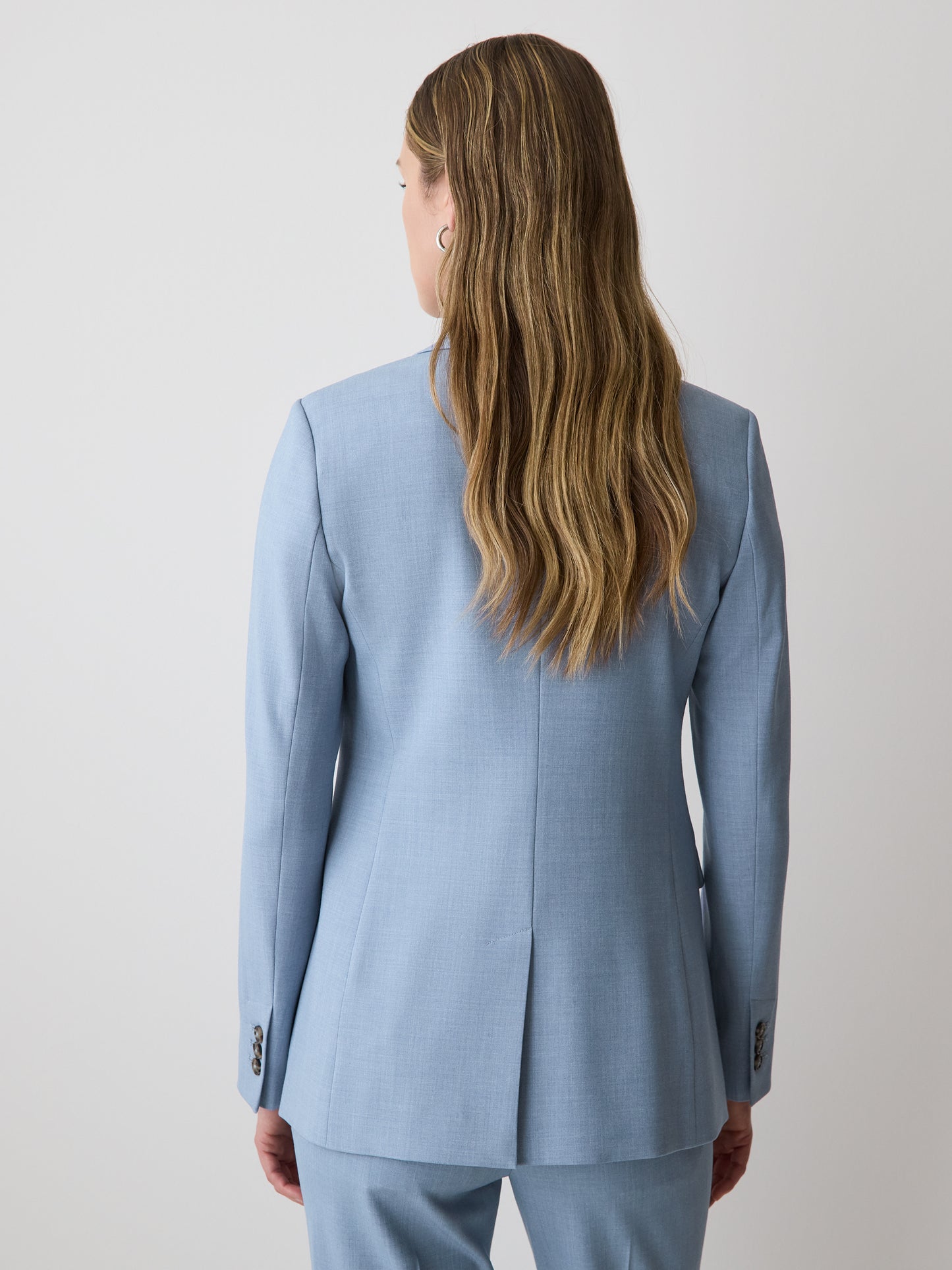 Light Blue Two-Button Fitted Blazer