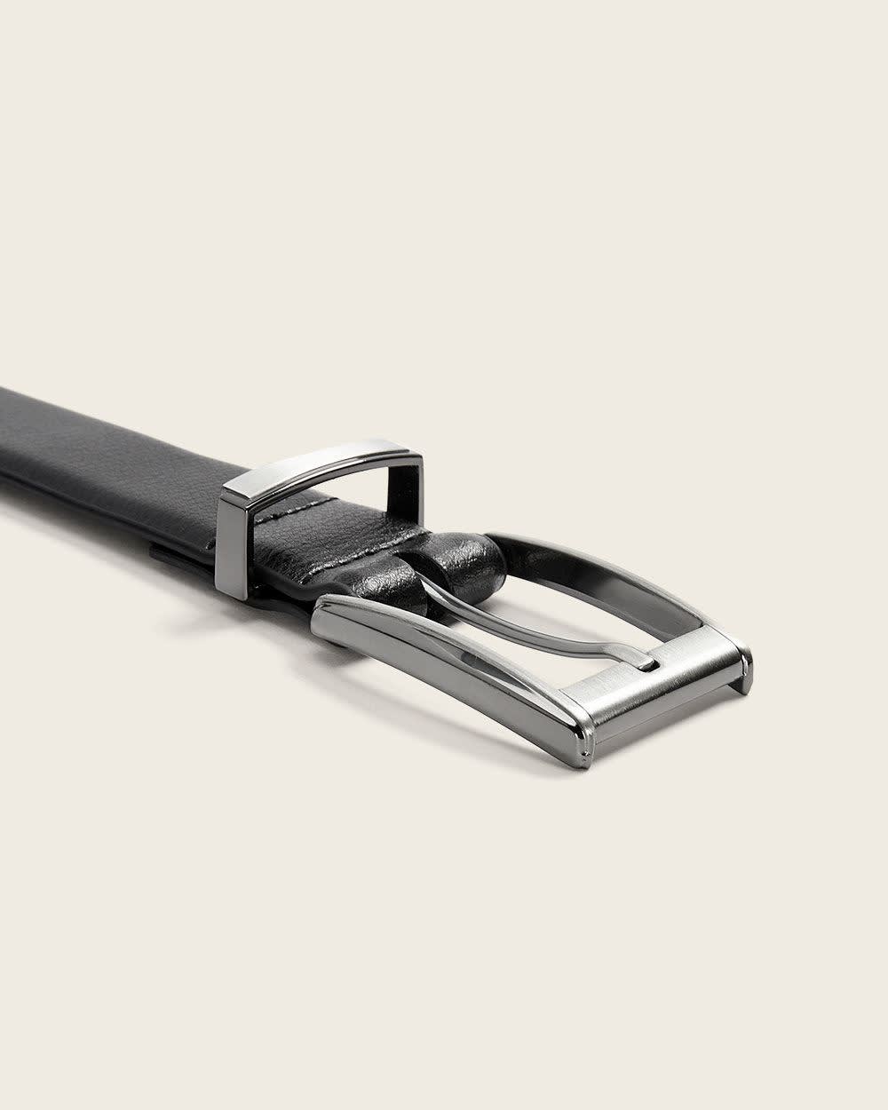 Textured Black Leather Belt