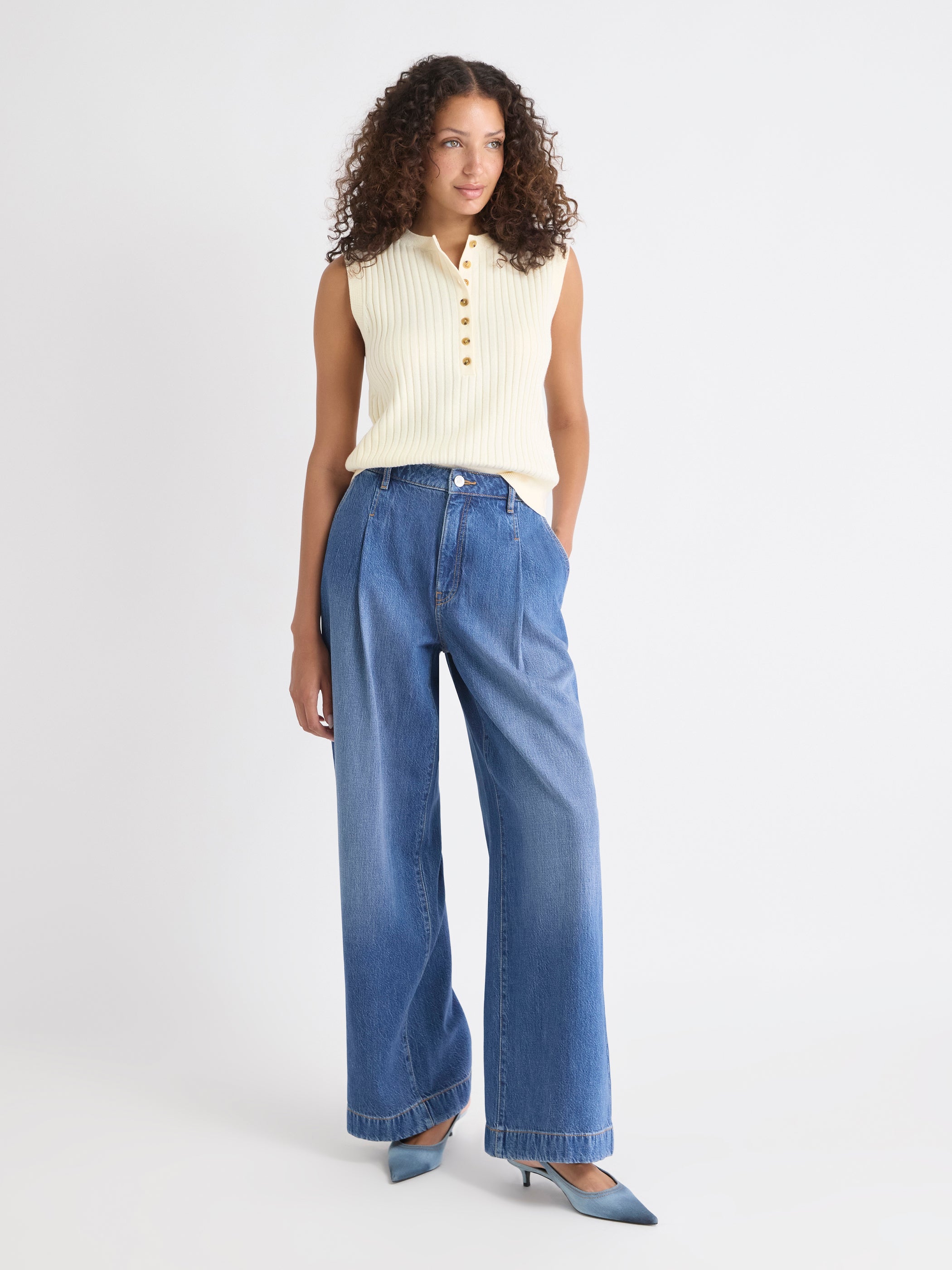 Veste Courte à Col Henley