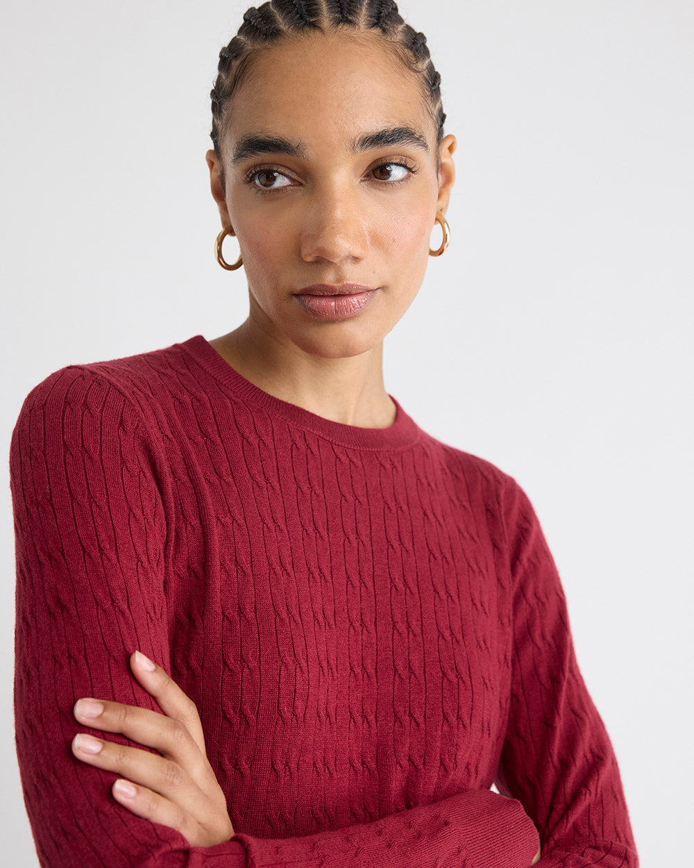 Pull à Manches Longues avec Col Chemisier Amovible