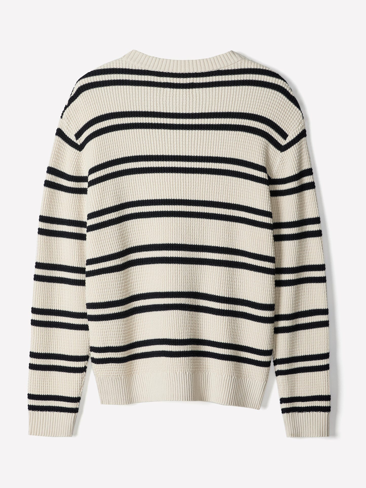 Men's Knit Stripe Crewneck Sweater Cotton Blend