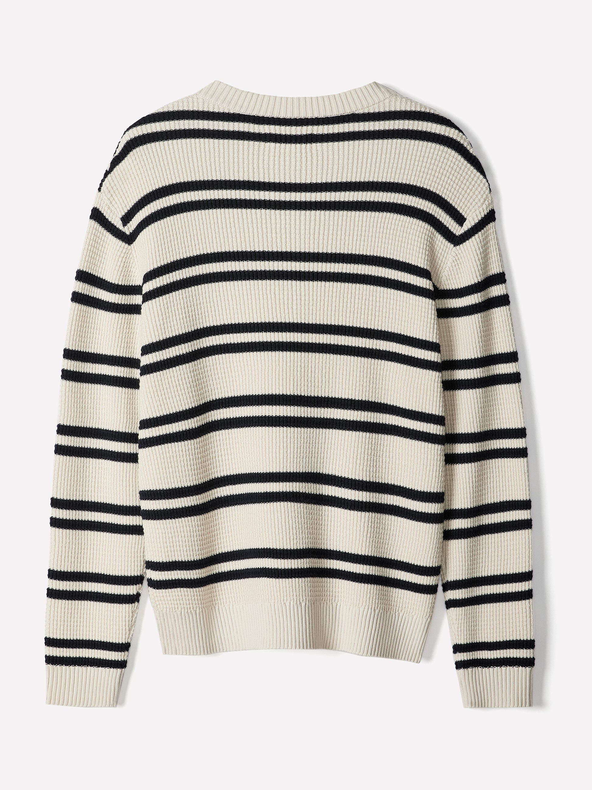 Men's Knit Stripe Crewneck Sweater Cotton Blend
