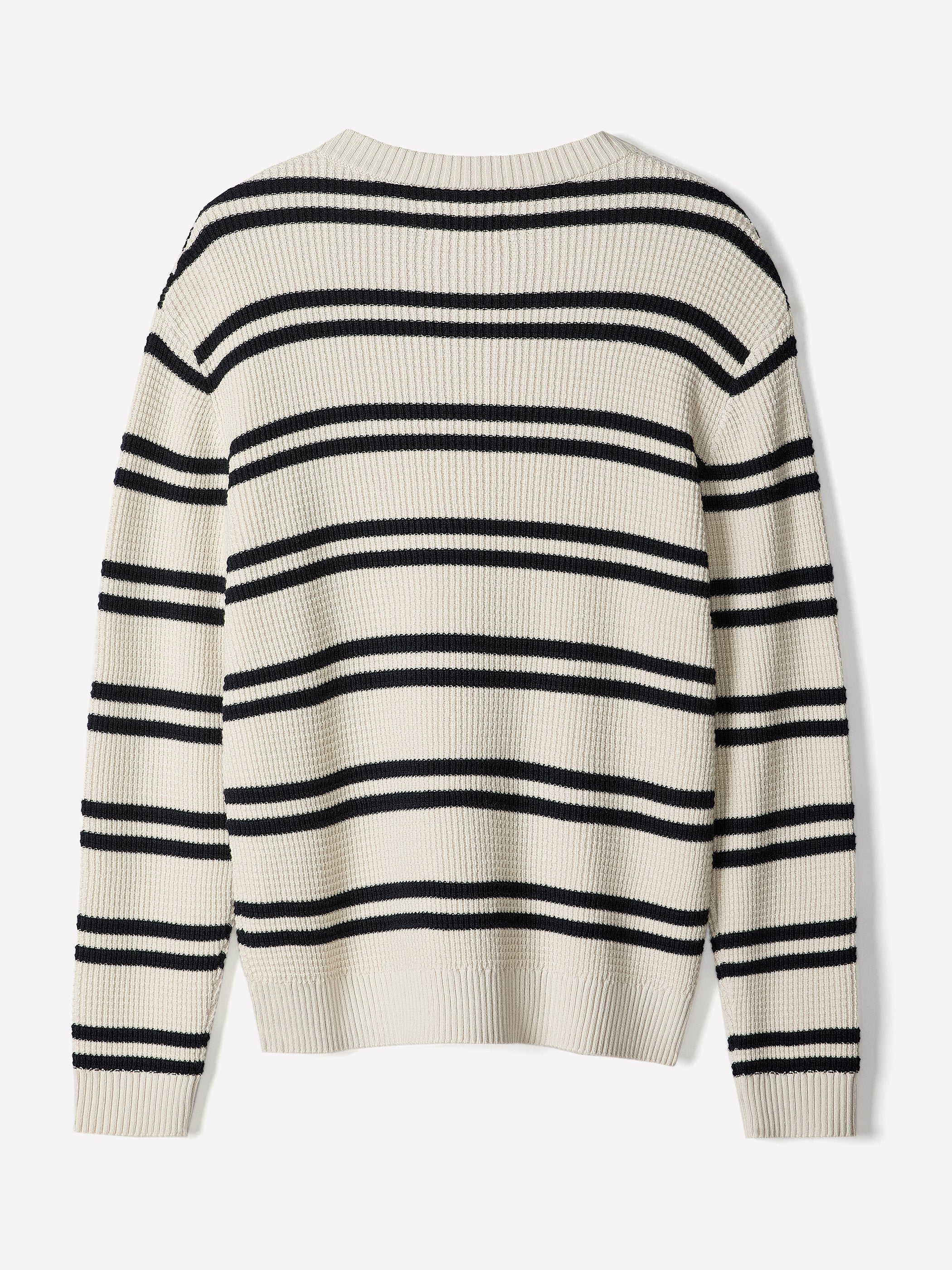 Men's Knit Stripe Crewneck Sweater Cotton Blend