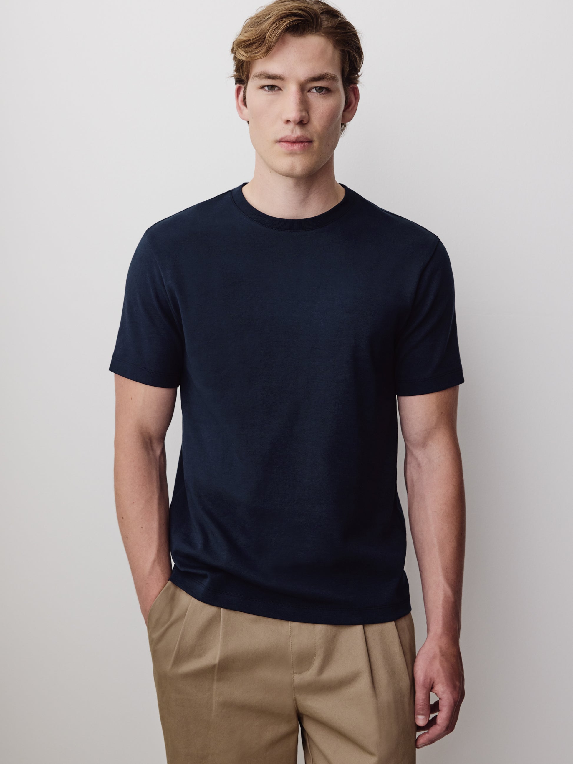 Solid Short-Sleeve Crew-Neck Tee