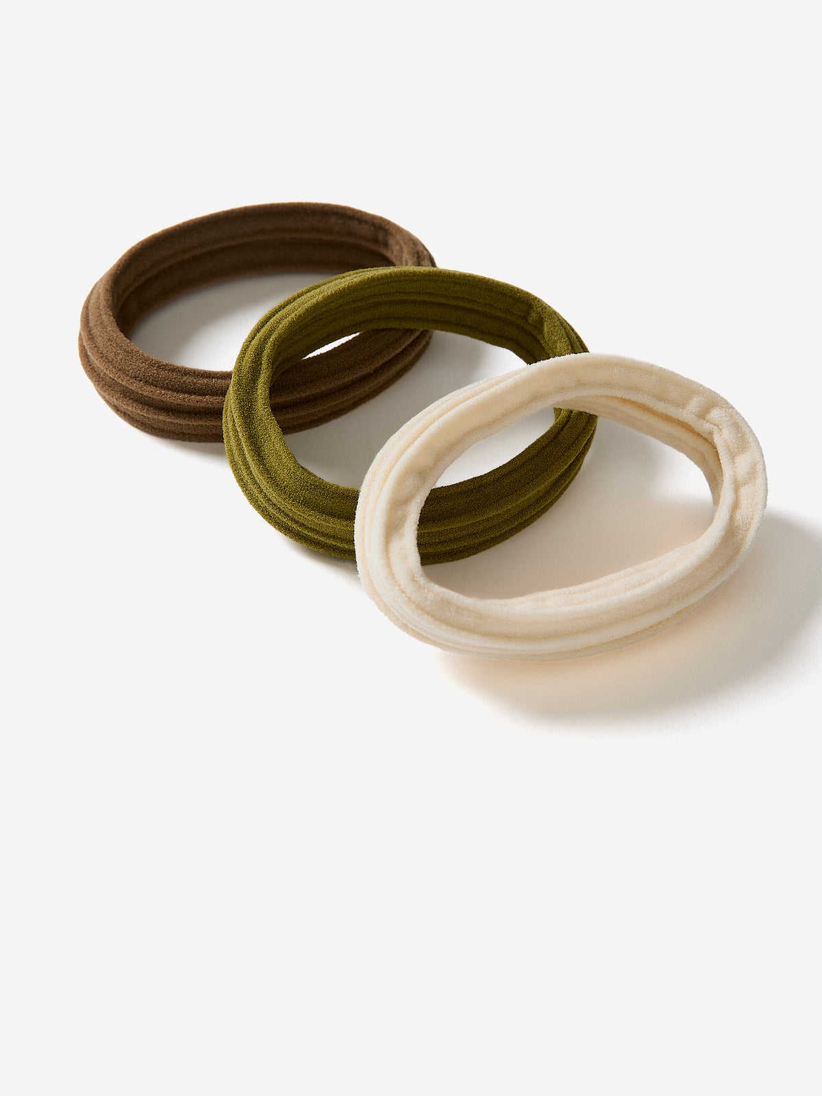 Woven Hair Elastics Pack of 3, 100% Polyester