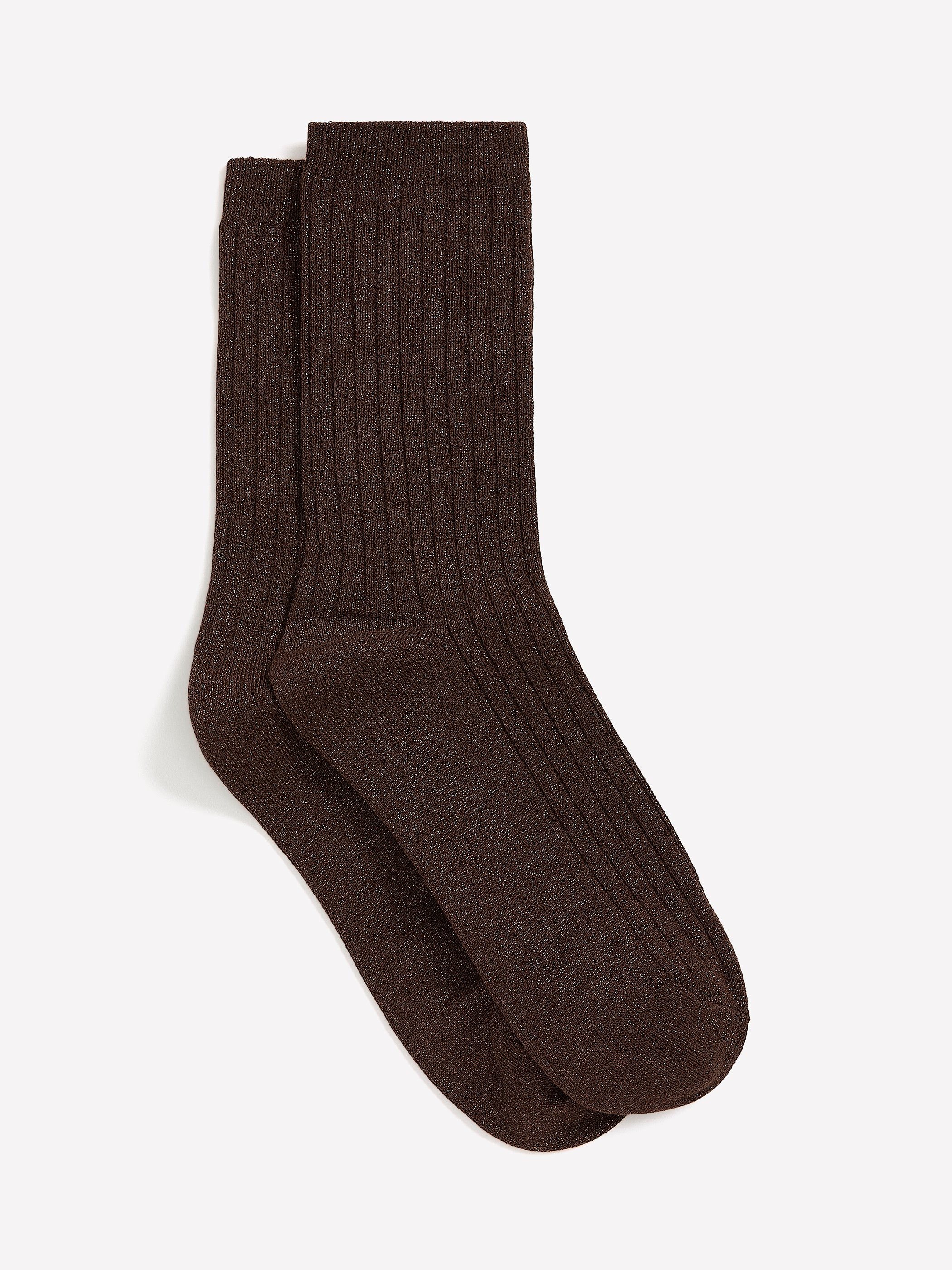 Bas Mi-Mollet Côtelés avec Fibres Métalliques