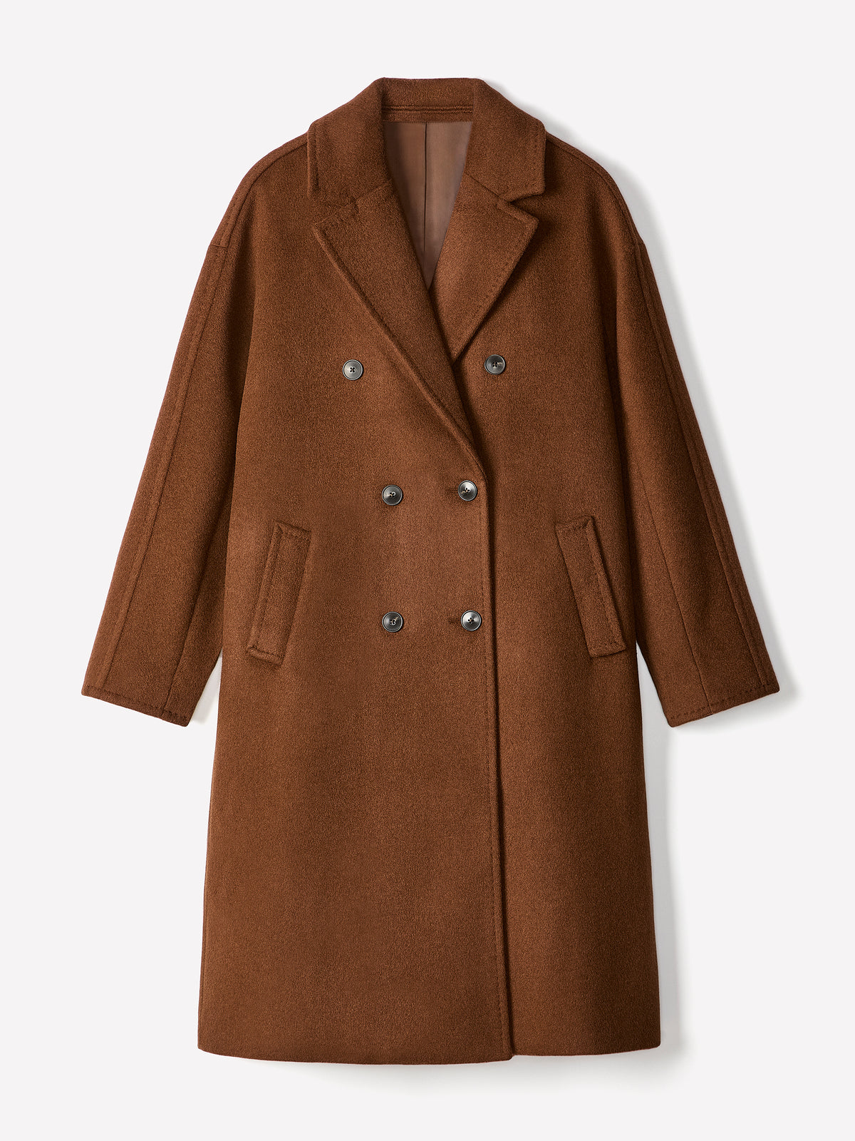 Relaxed-Fit Wool-Blend Double-Breasted Coat