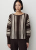 Boat Neck Mohair Blend Pullover with Stripes