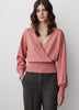 Crossover Pull Cotton Blend Sweater