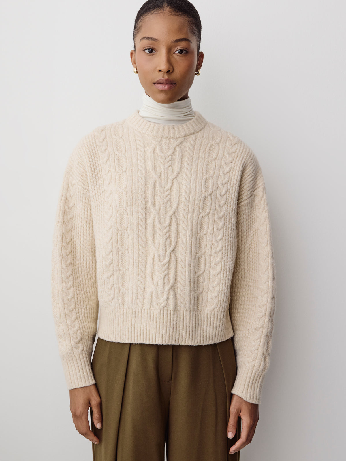 Cable Stitch Long Sleeve Pullover Sweater